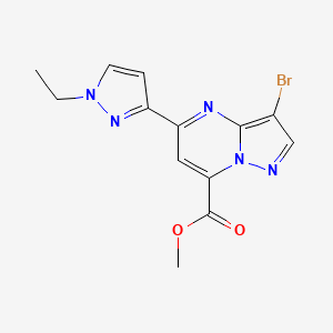 methyl 3-bromo-5-(1-ethyl-1H-pyrazol-3-yl)pyrazolo[1,5-a]pyrimidine-7-carboxylate