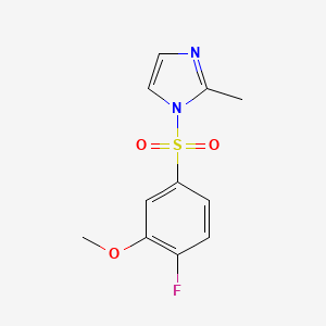 molecular formula C11H11FN2O3S B4628667 1-[(4-fluoro-3-methoxyphenyl)sulfonyl]-2-methyl-1H-imidazole 