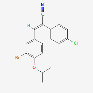 molecular formula C18H15BrClNO B4628681 3-(3-bromo-4-isopropoxyphenyl)-2-(4-chlorophenyl)acrylonitrile 