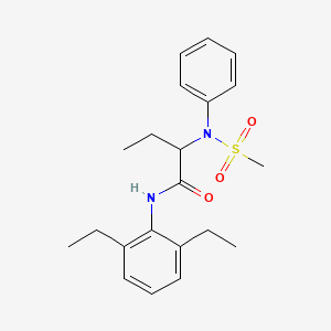 molecular formula C21H28N2O3S B4628688 N-(2,6-diethylphenyl)-2-[(methylsulfonyl)(phenyl)amino]butanamide 