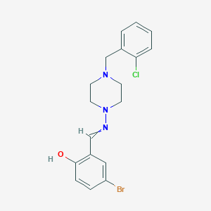 molecular formula C18H19BrClN3O B4628698 4-bromo-2-({[4-(2-chlorobenzyl)-1-piperazinyl]imino}methyl)phenol 