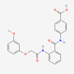 molecular formula C23H20N2O6 B4628706 4-[(2-{[(3-甲氧苯氧基)乙酰]氨基}苯甲酰)氨基]苯甲酸 
