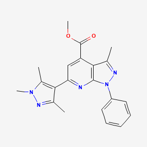 molecular formula C21H21N5O2 B4628717 3-甲基-1-苯基-6-(1,3,5-三甲基-1H-吡唑-4-基)-1H-吡唑并[3,4-b]吡啶-4-甲酸甲酯 