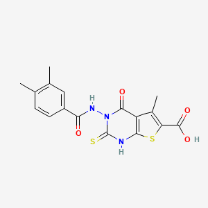 3-[(3,4-dimethylbenzoyl)amino]-2-mercapto-5-methyl-4-oxo-3,4-dihydrothieno[2,3-d]pyrimidine-6-carboxylic acid