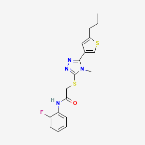 N-(2-fluorophenyl)-2-{[4-methyl-5-(5-propyl-3-thienyl)-4H-1,2,4-triazol-3-yl]thio}acetamide
