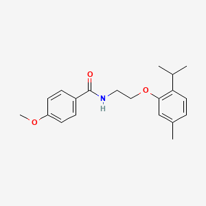 molecular formula C20H25NO3 B4628739 N-[2-(2-isopropyl-5-methylphenoxy)ethyl]-4-methoxybenzamide 
