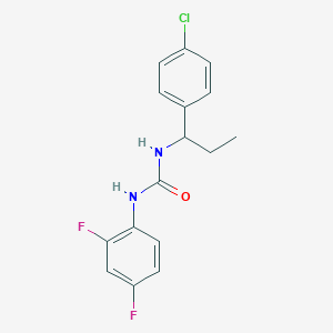 molecular formula C16H15ClF2N2O B4628749 N-[1-(4-chlorophenyl)propyl]-N'-(2,4-difluorophenyl)urea 