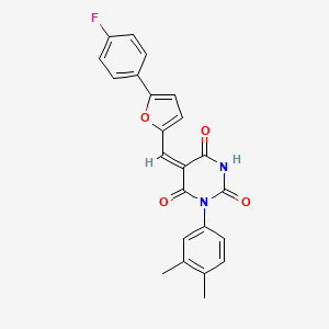 1-(3,4-dimethylphenyl)-5-{[5-(4-fluorophenyl)-2-furyl]methylene}-2,4,6(1H,3H,5H)-pyrimidinetrione