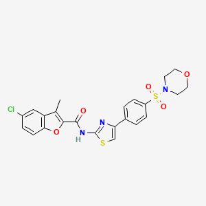 molecular formula C23H20ClN3O5S2 B4628784 5-chloro-3-methyl-N-{4-[4-(4-morpholinylsulfonyl)phenyl]-1,3-thiazol-2-yl}-1-benzofuran-2-carboxamide 