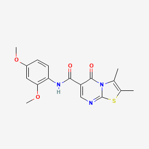 molecular formula C17H17N3O4S B4628804 N-(2,4-dimethoxyphenyl)-2,3-dimethyl-5-oxo-5H-[1,3]thiazolo[3,2-a]pyrimidine-6-carboxamide 