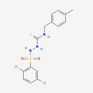 molecular formula C15H15Cl2N3O2S2 B4628820 2-[(2,5-dichlorophenyl)sulfonyl]-N-(4-methylbenzyl)hydrazinecarbothioamide 