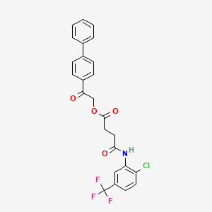 molecular formula C25H19ClF3NO4 B4628823 2-(4-联苯基)-2-氧代乙基 4-{[2-氯-5-(三氟甲基)苯基]氨基}-4-氧代丁酸酯 