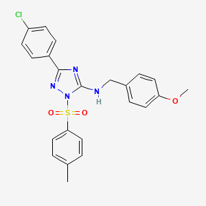 molecular formula C23H21ClN4O3S B4628828 3-(4-chlorophenyl)-N-(4-methoxybenzyl)-1-[(4-methylphenyl)sulfonyl]-1H-1,2,4-triazol-5-amine 