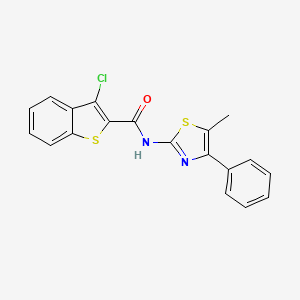 molecular formula C19H13ClN2OS2 B4628846 3-chloro-N-(5-methyl-4-phenyl-1,3-thiazol-2-yl)-1-benzothiophene-2-carboxamide 