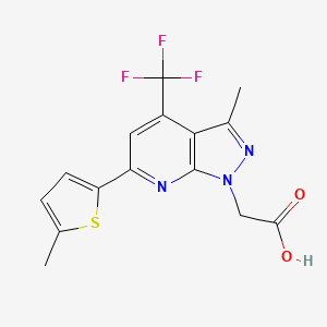 molecular formula C15H12F3N3O2S B4628872 [3-methyl-6-(5-methyl-2-thienyl)-4-(trifluoromethyl)-1H-pyrazolo[3,4-b]pyridin-1-yl]acetic acid 