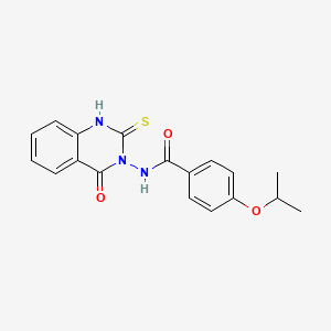 molecular formula C18H17N3O3S B4628883 4-isopropoxy-N-(2-mercapto-4-oxo-3(4H)-quinazolinyl)benzamide 