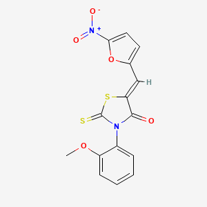 molecular formula C15H10N2O5S2 B4628890 3-(2-methoxyphenyl)-5-[(5-nitro-2-furyl)methylene]-2-thioxo-1,3-thiazolidin-4-one 