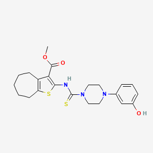 methyl 2-({[4-(3-hydroxyphenyl)-1-piperazinyl]carbonothioyl}amino)-5,6,7,8-tetrahydro-4H-cyclohepta[b]thiophene-3-carboxylate