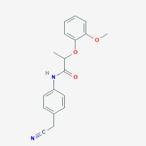 molecular formula C18H18N2O3 B4628902 N-[4-(cyanomethyl)phenyl]-2-(2-methoxyphenoxy)propanamide 
