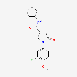 molecular formula C17H21ClN2O3 B4628911 1-(3-chloro-4-methoxyphenyl)-N-cyclopentyl-5-oxo-3-pyrrolidinecarboxamide 