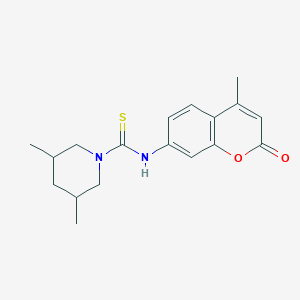 molecular formula C18H22N2O2S B4628938 3,5-dimethyl-N-(4-methyl-2-oxo-2H-chromen-7-yl)-1-piperidinecarbothioamide 
