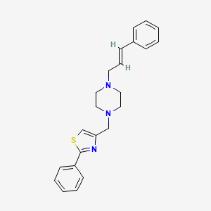 molecular formula C23H25N3S B4628942 1-(3-phenyl-2-propen-1-yl)-4-[(2-phenyl-1,3-thiazol-4-yl)methyl]piperazine 