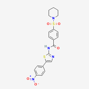 N-[5-(4-nitrophenyl)-1,3-thiazol-2-yl]-4-(1-piperidinylsulfonyl)benzamide