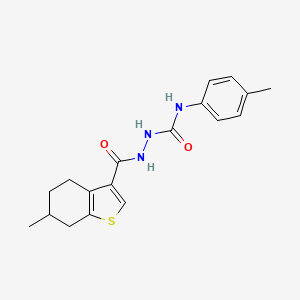 molecular formula C18H21N3O2S B4628950 N-(4-methylphenyl)-2-[(6-methyl-4,5,6,7-tetrahydro-1-benzothien-3-yl)carbonyl]hydrazinecarboxamide 