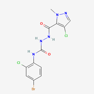 molecular formula C12H10BrCl2N5O2 B4628954 N-(4-bromo-2-chlorophenyl)-2-[(4-chloro-1-methyl-1H-pyrazol-5-yl)carbonyl]hydrazinecarboxamide 