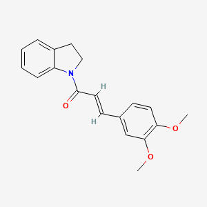 molecular formula C19H19NO3 B4628957 1-[3-(3,4-二甲氧基苯基)丙烯酰基]吲哚啉 