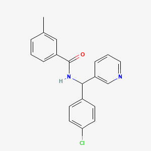 molecular formula C20H17ClN2O B4628959 N-[(4-chlorophenyl)(3-pyridinyl)methyl]-3-methylbenzamide 