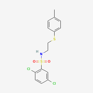 molecular formula C15H15Cl2NO2S2 B4628965 2,5-dichloro-N-{2-[(4-methylphenyl)thio]ethyl}benzenesulfonamide 