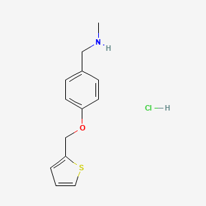 molecular formula C13H16ClNOS B4628967 N-methyl-1-[4-(2-thienylmethoxy)phenyl]methanamine hydrochloride 
