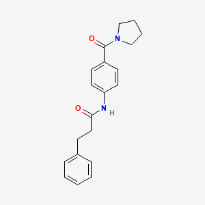 molecular formula C20H22N2O2 B4629025 3-phenyl-N-[4-(1-pyrrolidinylcarbonyl)phenyl]propanamide 