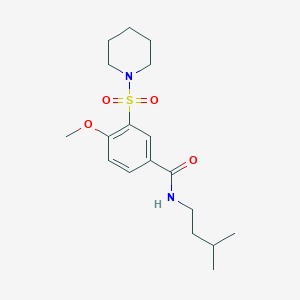 molecular formula C18H28N2O4S B4629050 4-甲氧基-N-(3-甲基丁基)-3-(1-哌啶基磺酰基)苯甲酰胺 
