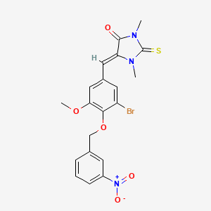 molecular formula C20H18BrN3O5S B4629054 5-{3-bromo-5-methoxy-4-[(3-nitrobenzyl)oxy]benzylidene}-1,3-dimethyl-2-thioxo-4-imidazolidinone 