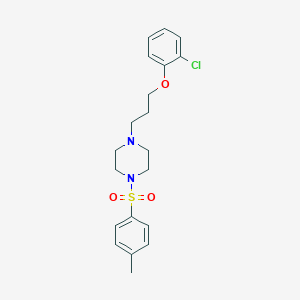molecular formula C20H25ClN2O3S B462908 1-[3-(2-Chlorophenoxy)propyl]-4-[(4-methylphenyl)sulfonyl]piperazine CAS No. 593238-21-2