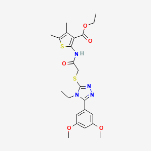 molecular formula C23H28N4O5S2 B4629084 ethyl 2-[({[5-(3,5-dimethoxyphenyl)-4-ethyl-4H-1,2,4-triazol-3-yl]thio}acetyl)amino]-4,5-dimethyl-3-thiophenecarboxylate 