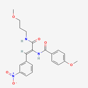 molecular formula C21H23N3O6 B4629101 4-甲氧基-N-[1-{[(3-甲氧基丙基)氨基]羰基}-2-(3-硝基苯基)乙烯基]苯甲酰胺 