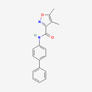 molecular formula C18H16N2O2 B4629130 N-4-biphenylyl-4,5-dimethyl-3-isoxazolecarboxamide 