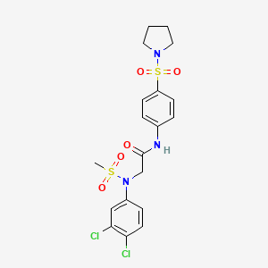 molecular formula C19H21Cl2N3O5S2 B4629139 N~2~-(3,4-dichlorophenyl)-N~2~-(methylsulfonyl)-N~1~-[4-(1-pyrrolidinylsulfonyl)phenyl]glycinamide 