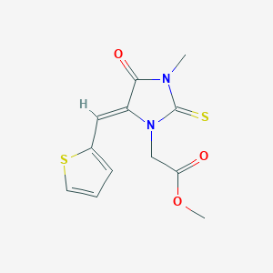 molecular formula C12H12N2O3S2 B4629145 methyl [3-methyl-4-oxo-5-(2-thienylmethylene)-2-thioxo-1-imidazolidinyl]acetate 
