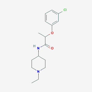 molecular formula C16H23ClN2O2 B4629172 2-(3-氯苯氧基)-N-(1-乙基-4-哌啶基)丙酰胺 