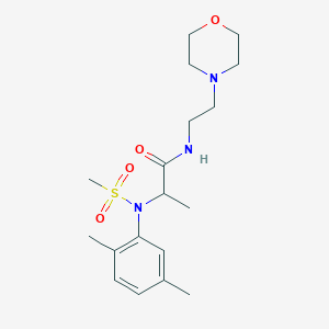 molecular formula C18H29N3O4S B4629190 N~2~-(2,5-dimethylphenyl)-N~2~-(methylsulfonyl)-N~1~-[2-(4-morpholinyl)ethyl]alaninamide 