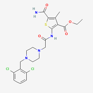 ethyl 5-(aminocarbonyl)-2-({[4-(2,6-dichlorobenzyl)-1-piperazinyl]acetyl}amino)-4-methyl-3-thiophenecarboxylate