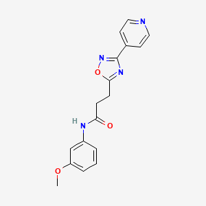 molecular formula C17H16N4O3 B4629236 N-(3-methoxyphenyl)-3-[3-(4-pyridinyl)-1,2,4-oxadiazol-5-yl]propanamide 