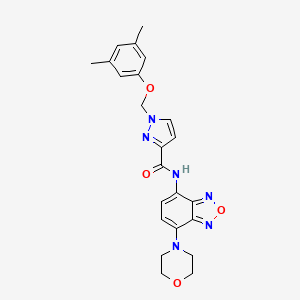 molecular formula C23H24N6O4 B4629289 1-[(3,5-dimethylphenoxy)methyl]-N-[7-(4-morpholinyl)-2,1,3-benzoxadiazol-4-yl]-1H-pyrazole-3-carboxamide 