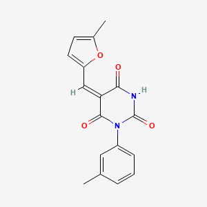 molecular formula C17H14N2O4 B4629303 5-[(5-methyl-2-furyl)methylene]-1-(3-methylphenyl)-2,4,6(1H,3H,5H)-pyrimidinetrione 