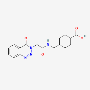 molecular formula C17H20N4O4 B4629307 4-({[(4-oxo-1,2,3-benzotriazin-3(4H)-yl)acetyl]amino}methyl)cyclohexanecarboxylic acid 
