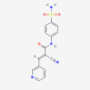 molecular formula C15H12N4O3S B4629316 N-[4-(aminosulfonyl)phenyl]-2-cyano-3-(3-pyridinyl)acrylamide 